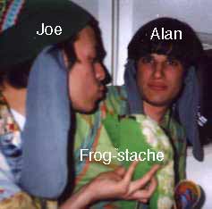 joe, frog-stashe, and alan on the plane