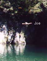 joe diving into lake